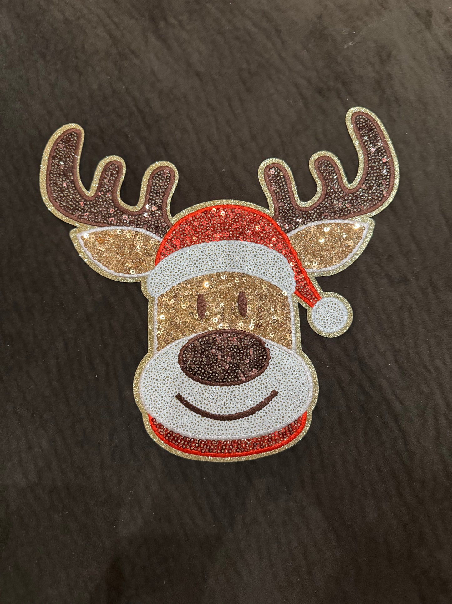Reindeer Christmas Sequin Patch