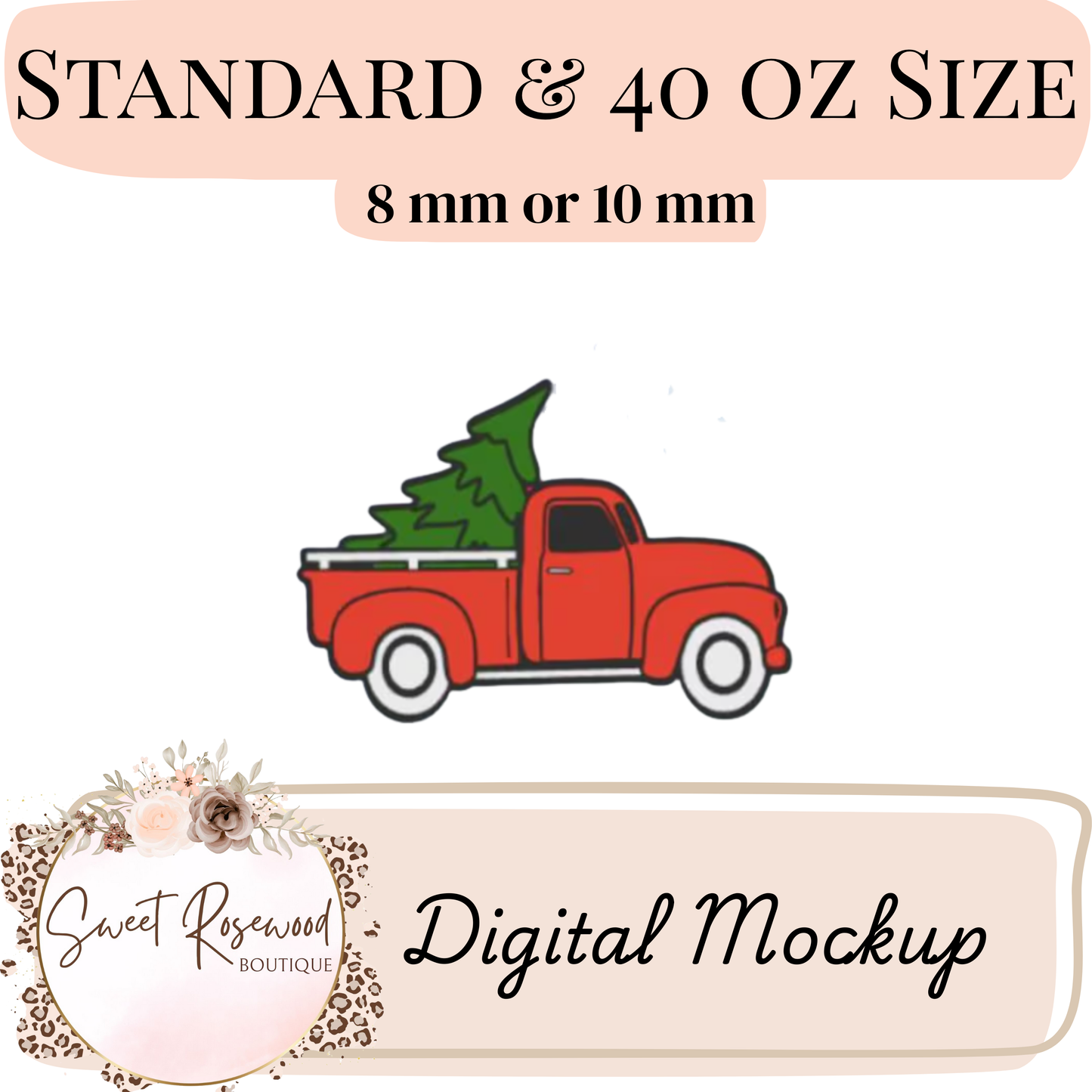 Christmas Truck 3D Straw Topper