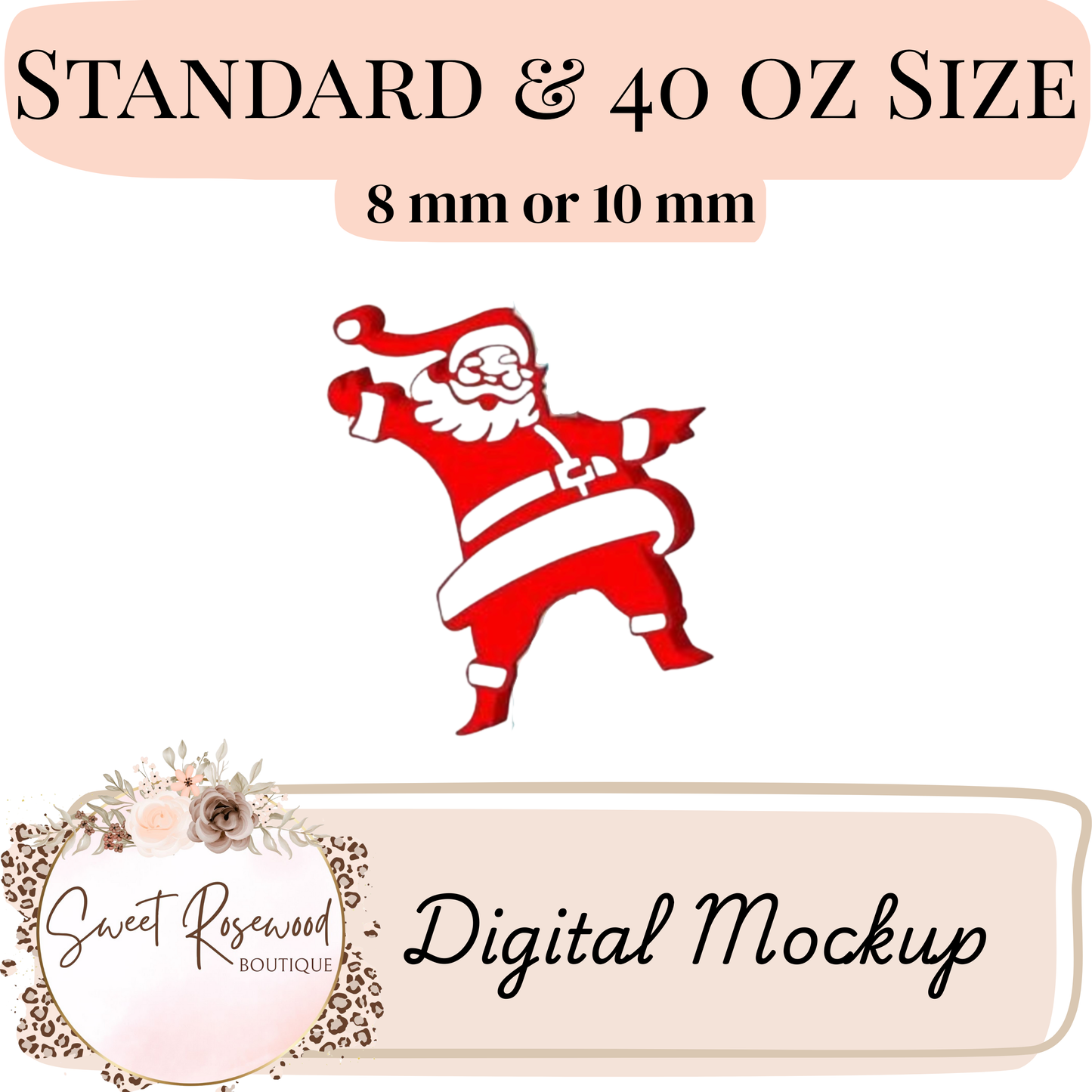 Wholesale Santa 3D Straw Topper
