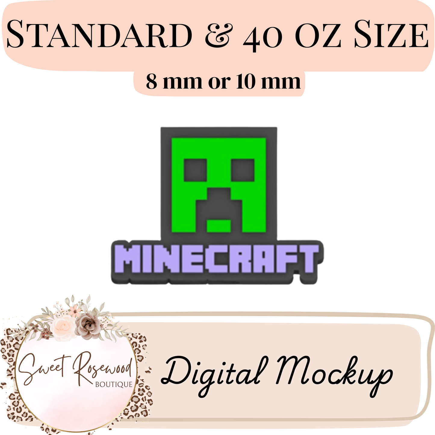 Minecraft 3D Straw Topper