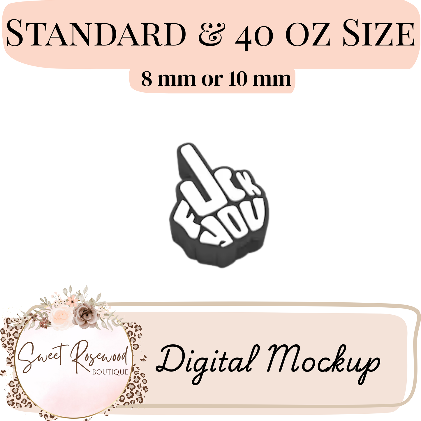 Wholesale Middle Finger 3D Straw Topper