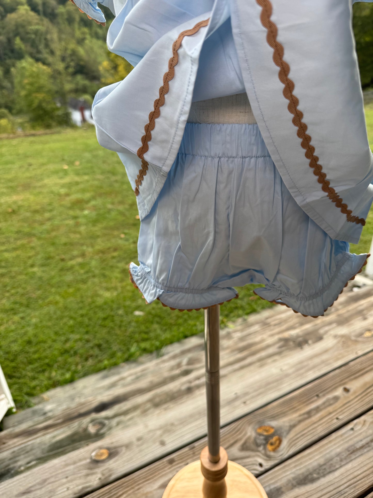 Blue Pumpkin Smocked Dress and Bloomers Set
