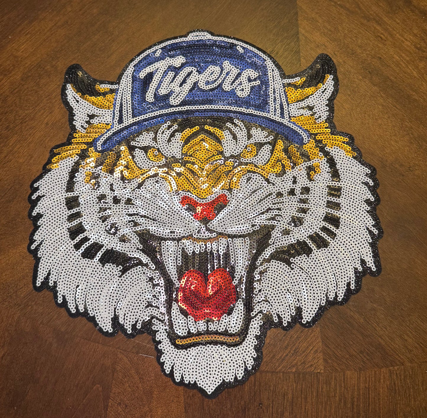Tigers Mascot Sequin Patch