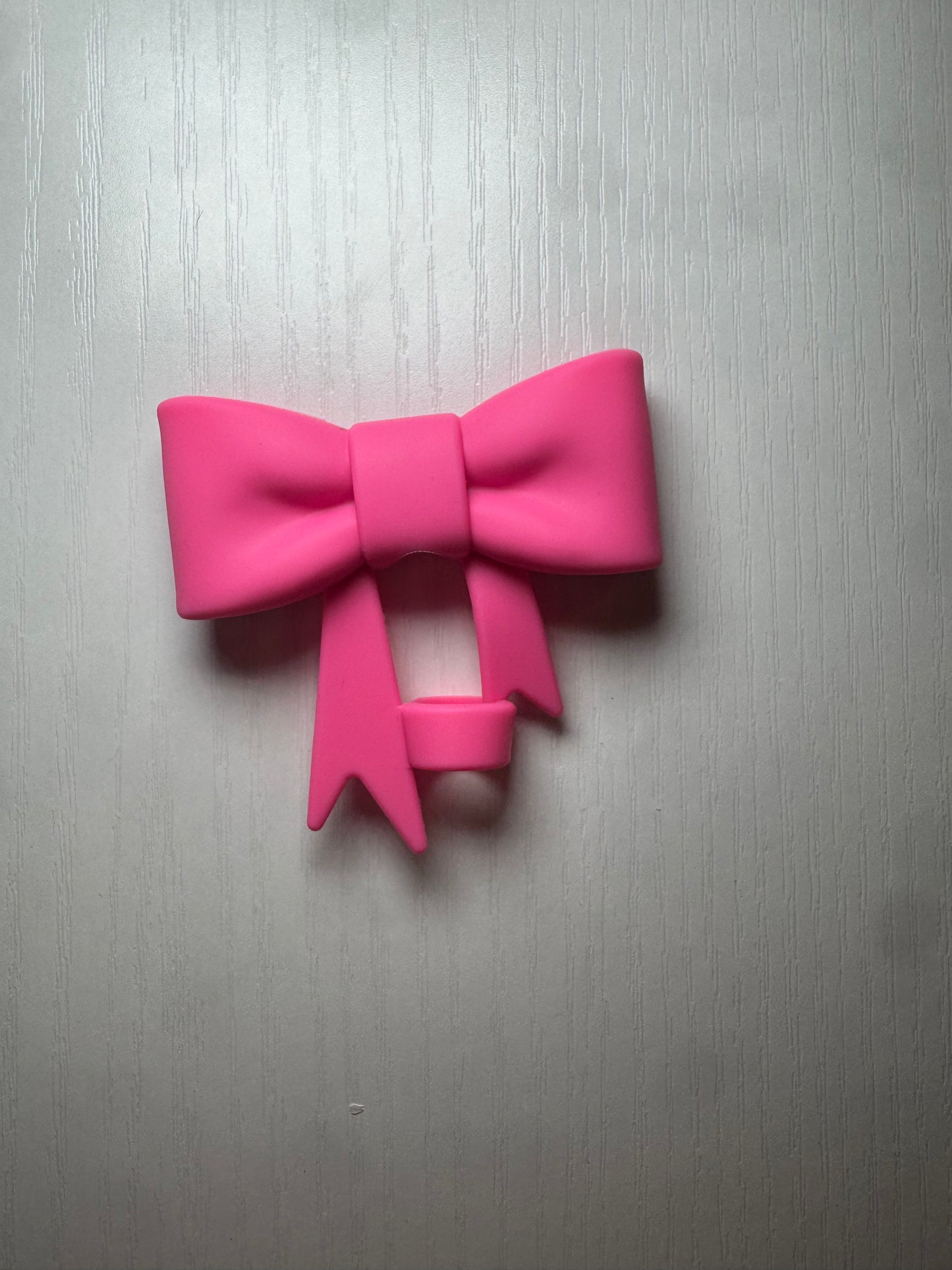 3D Bow Straw Topper - Pink