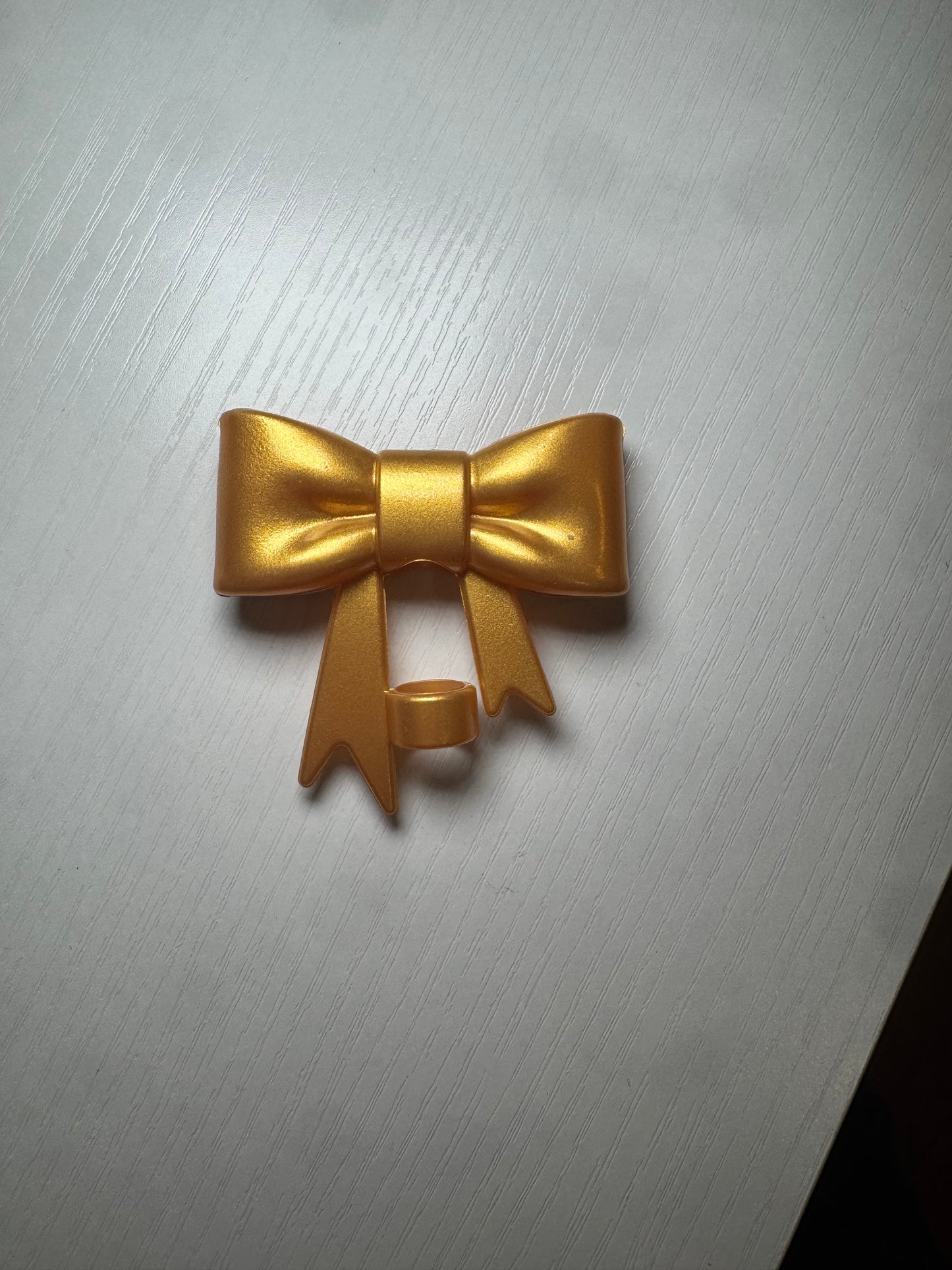 3D Bow Straw Topper - Gold Shimmer