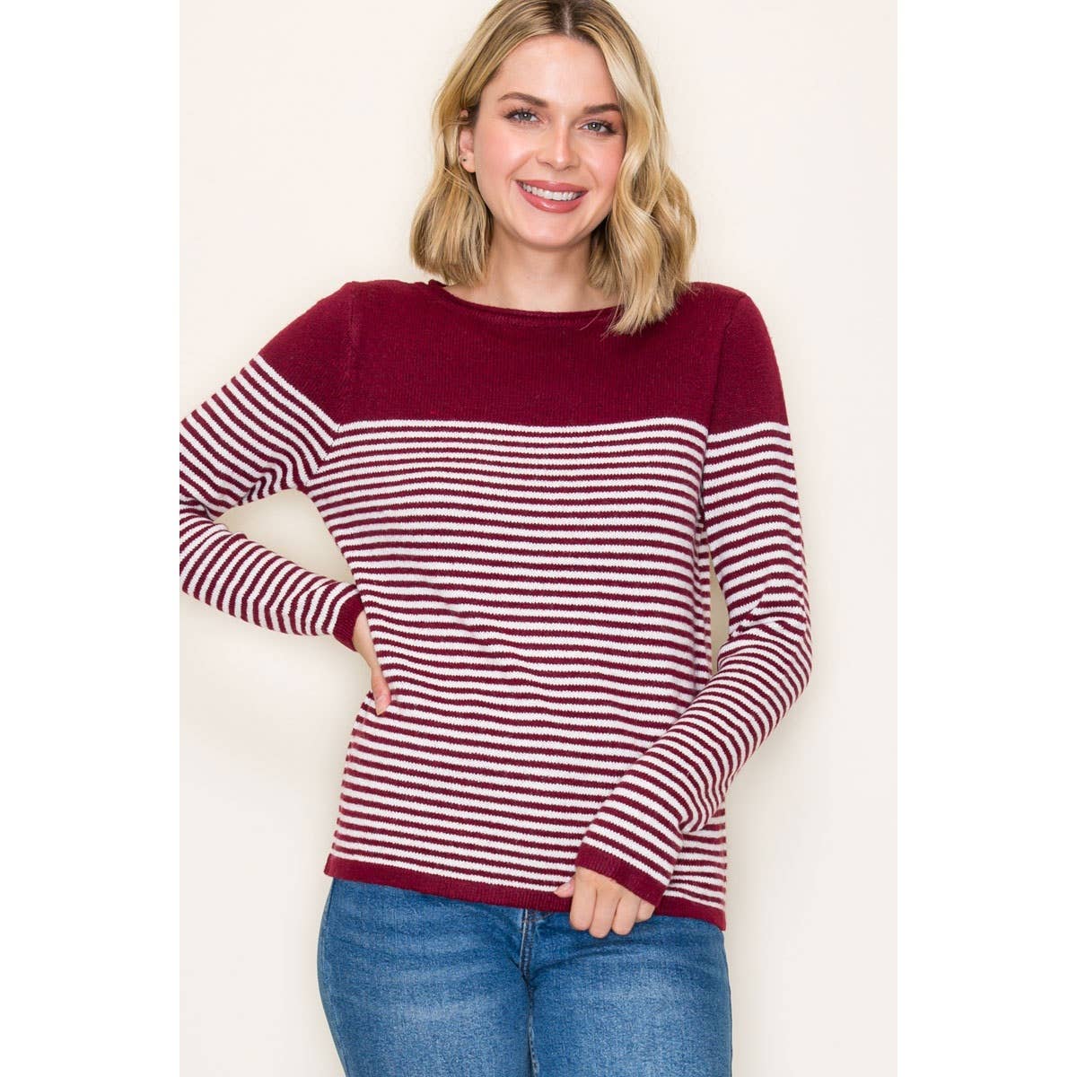 BOAT NECK PULLOVER SWEATER