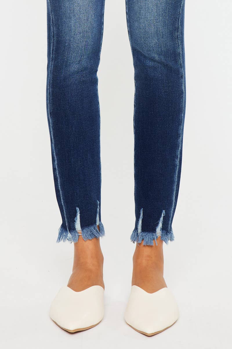 KanCan High Rise Fray Hem Skinny Jean
