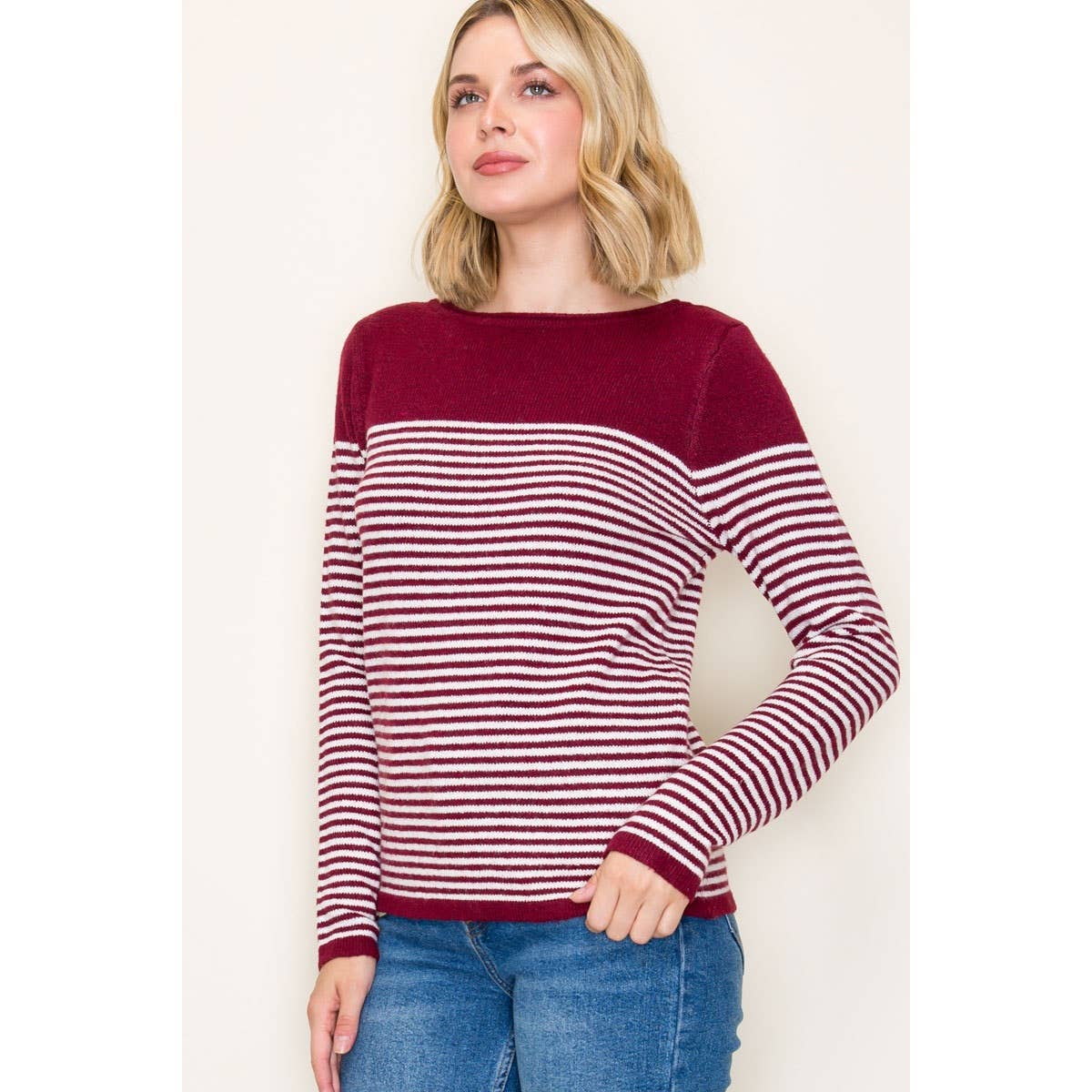 BOAT NECK PULLOVER SWEATER