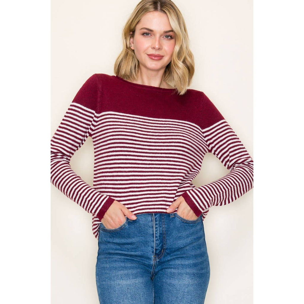 BOAT NECK PULLOVER SWEATER