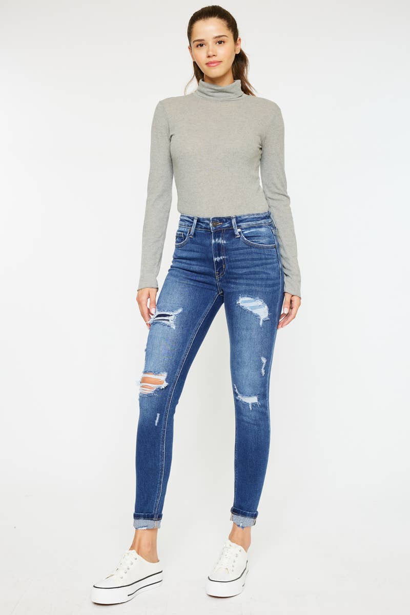 KanCan HIGH RISE ANKLE SKINNY JEANS