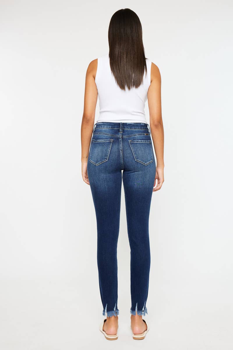 KanCan High Rise Fray Hem Skinny Jean