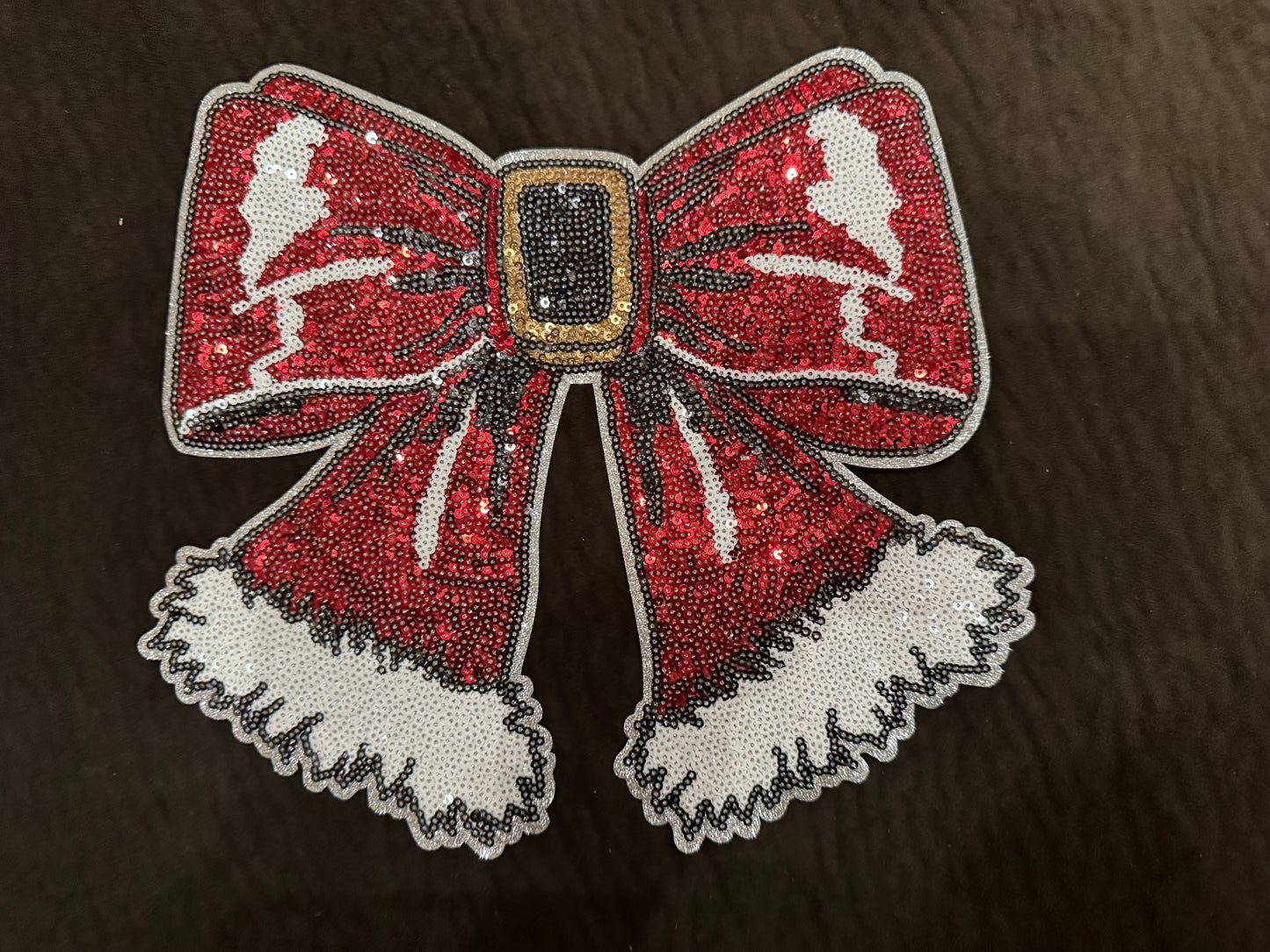 Christmas Bow Sequin Patch