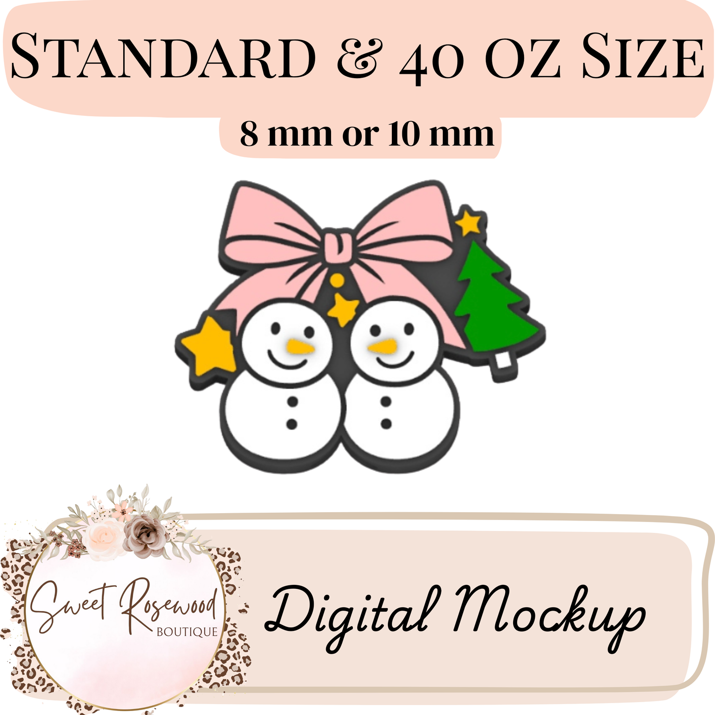 Frosted Friends 3D Straw Topper