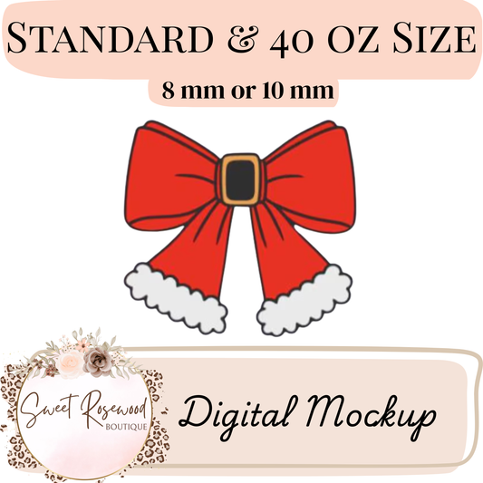 Wholesale Santa Bow 3D Straw Topper