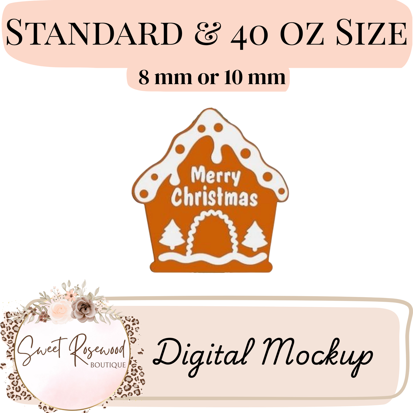 Gingerbread House 3D Straw Topper