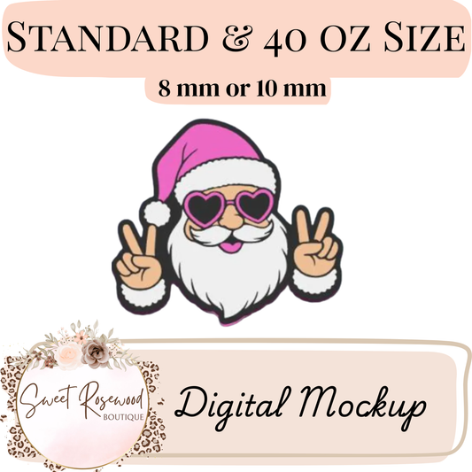 Wholesale Peace Santa 3D Straw Topper