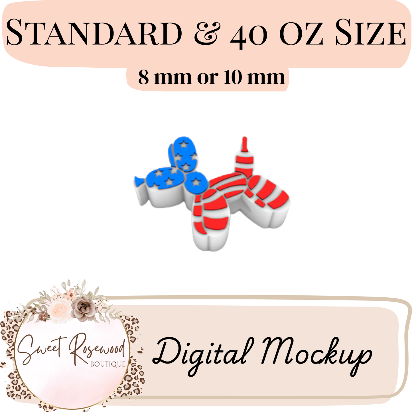 American Dog 3D Straw Topper