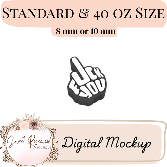 Middle Finger 3D Straw Topper