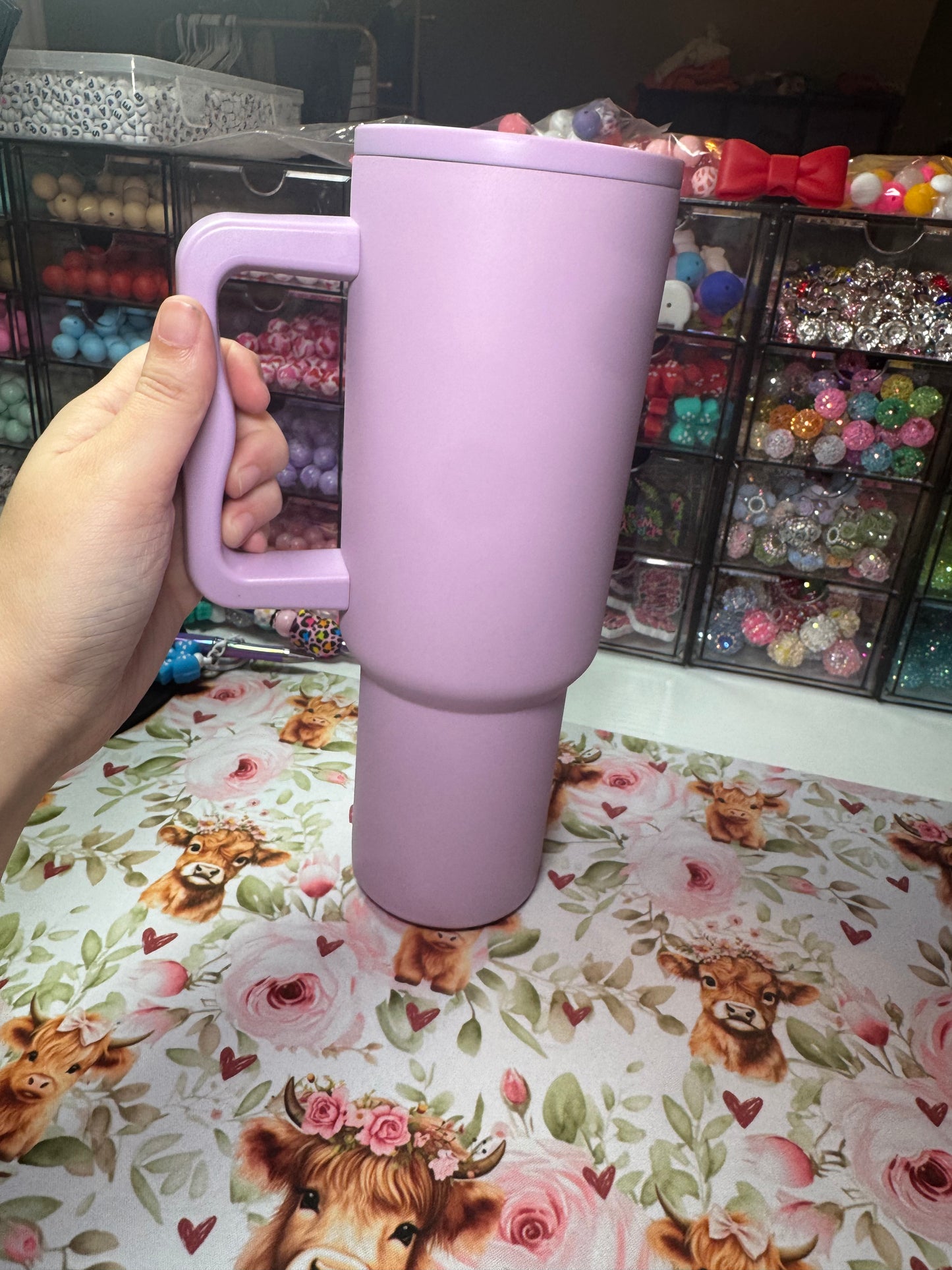 40 oz tumbler w/straw - purple