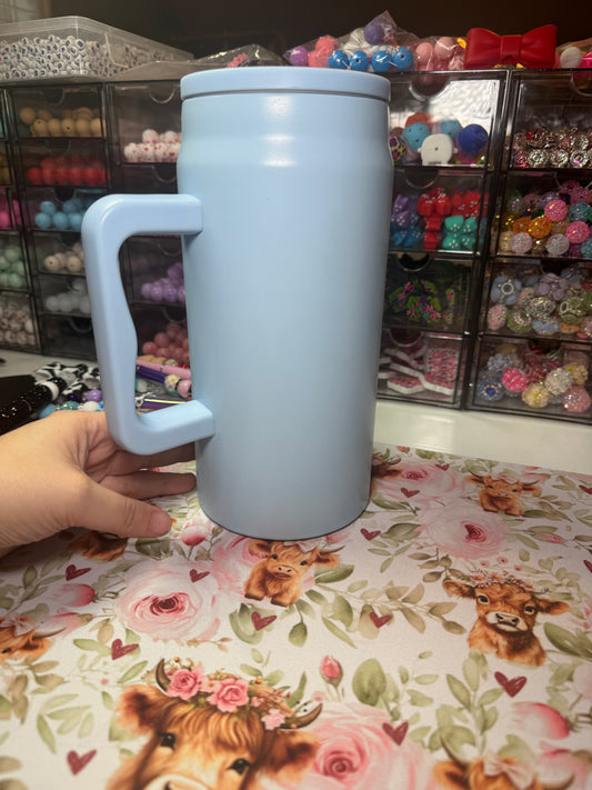 50 oz tumbler w/straw - light blue