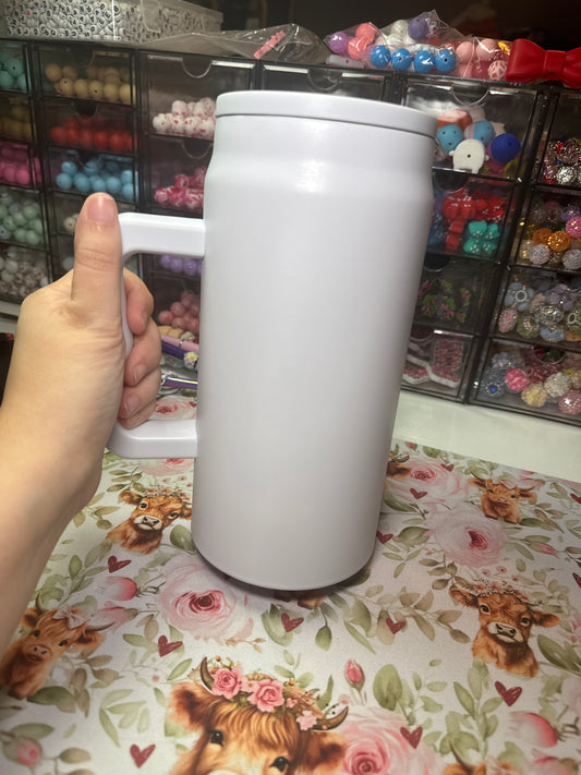 50 oz tumbler w/straw - white