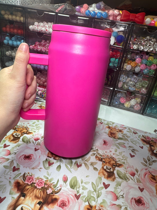 50 oz tumbler w/straw - hot pink