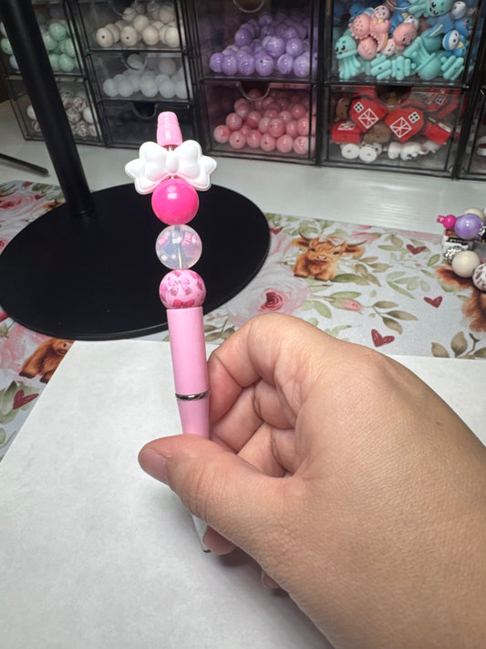 White Bow Valentines Pen