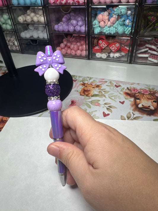 Purple Bow Pen
