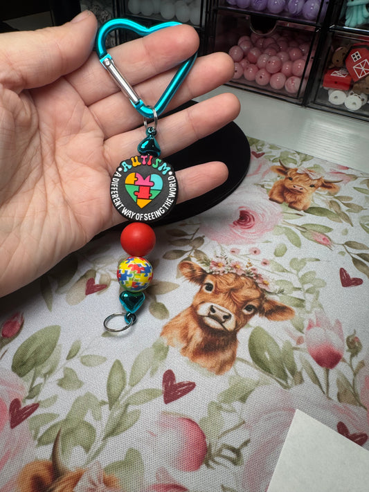 Autism Heart Keychain