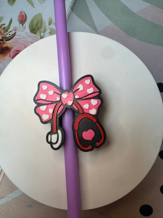 Nurse Bow Straw Topper