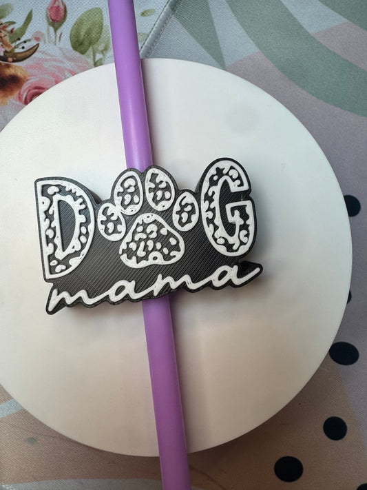 Dog Mama Straw Topper