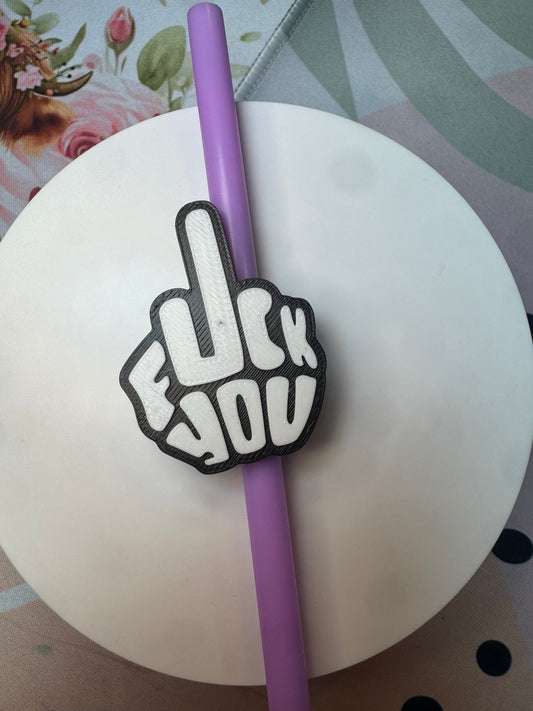 Middle Finger Straw Topper