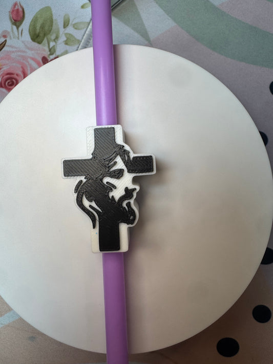 Jesus Cross Straw Topper