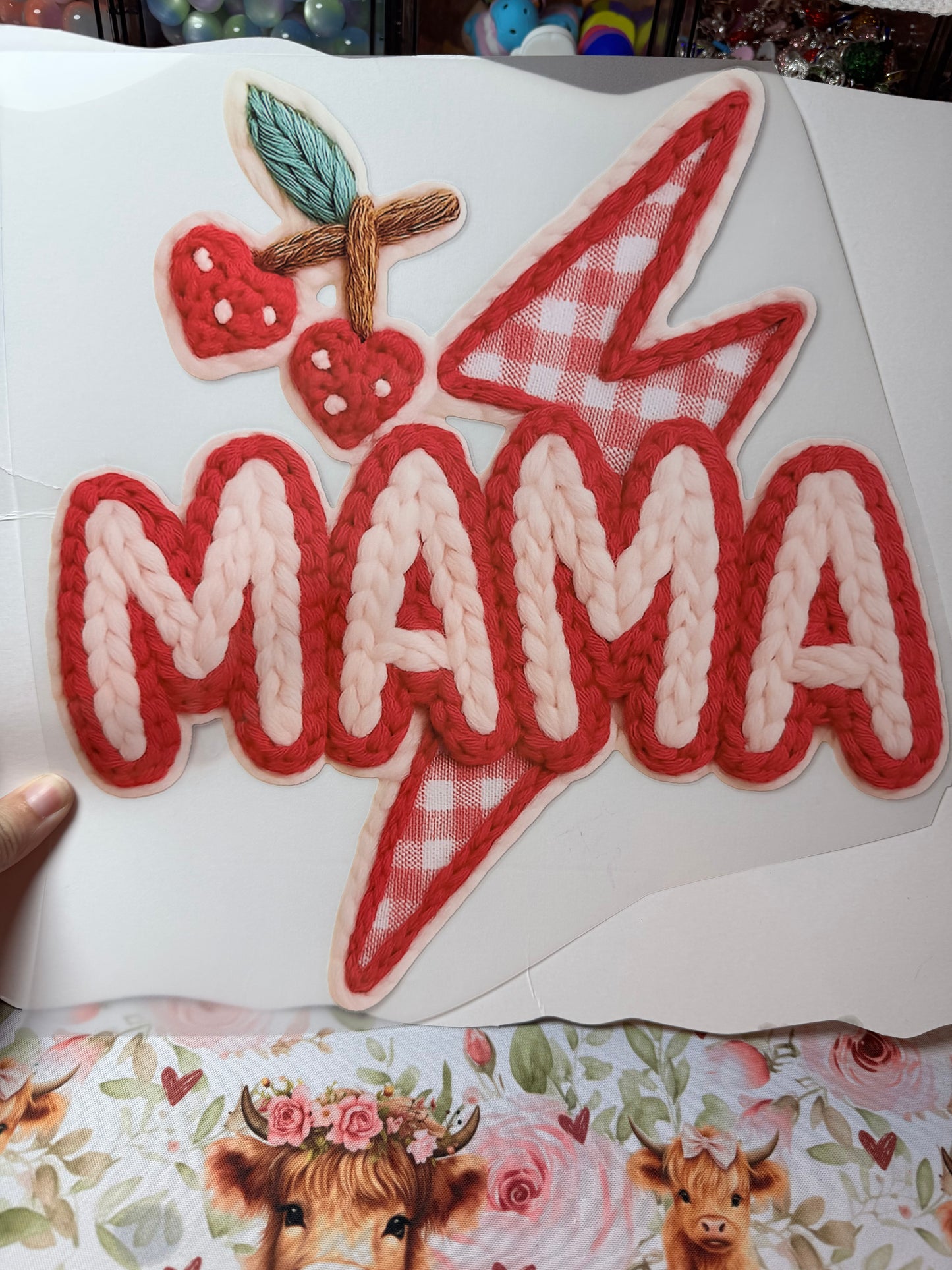 Mama Cherry Lightning Bolt DTF