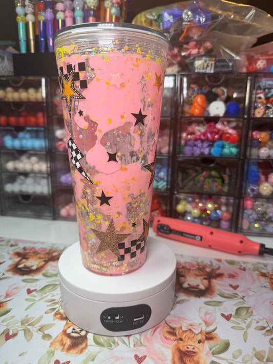 24oz Punch Em Pink Lava Snow Globe