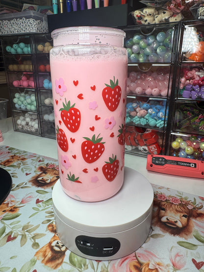 16oz Strawberry Milk Snow Globe