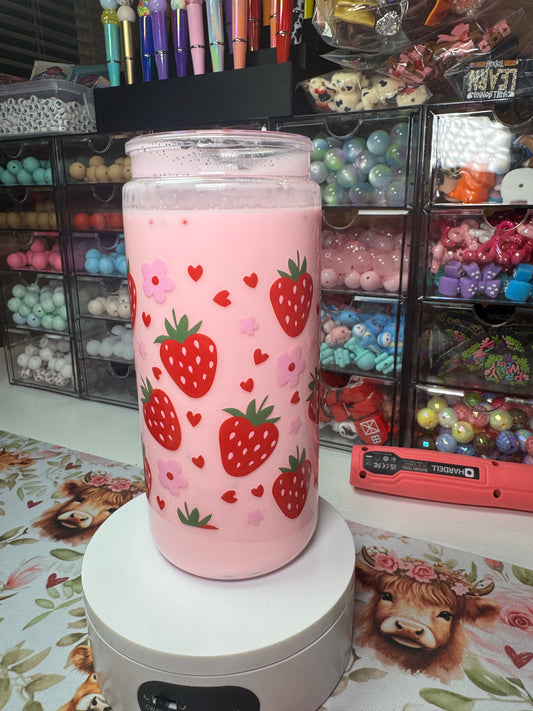 16oz Strawberry Milk Snow Globe