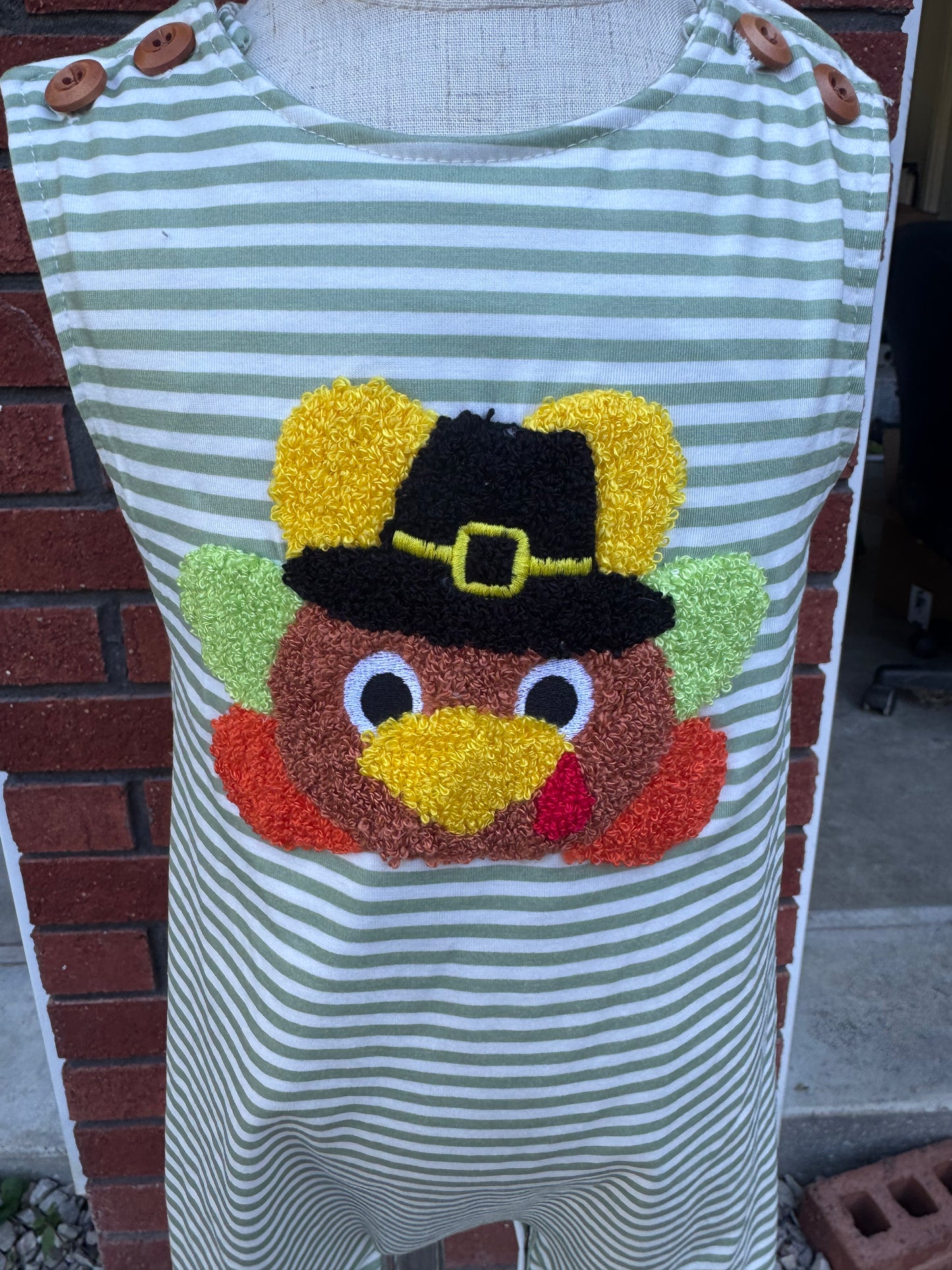 Green turkey french knot stripe