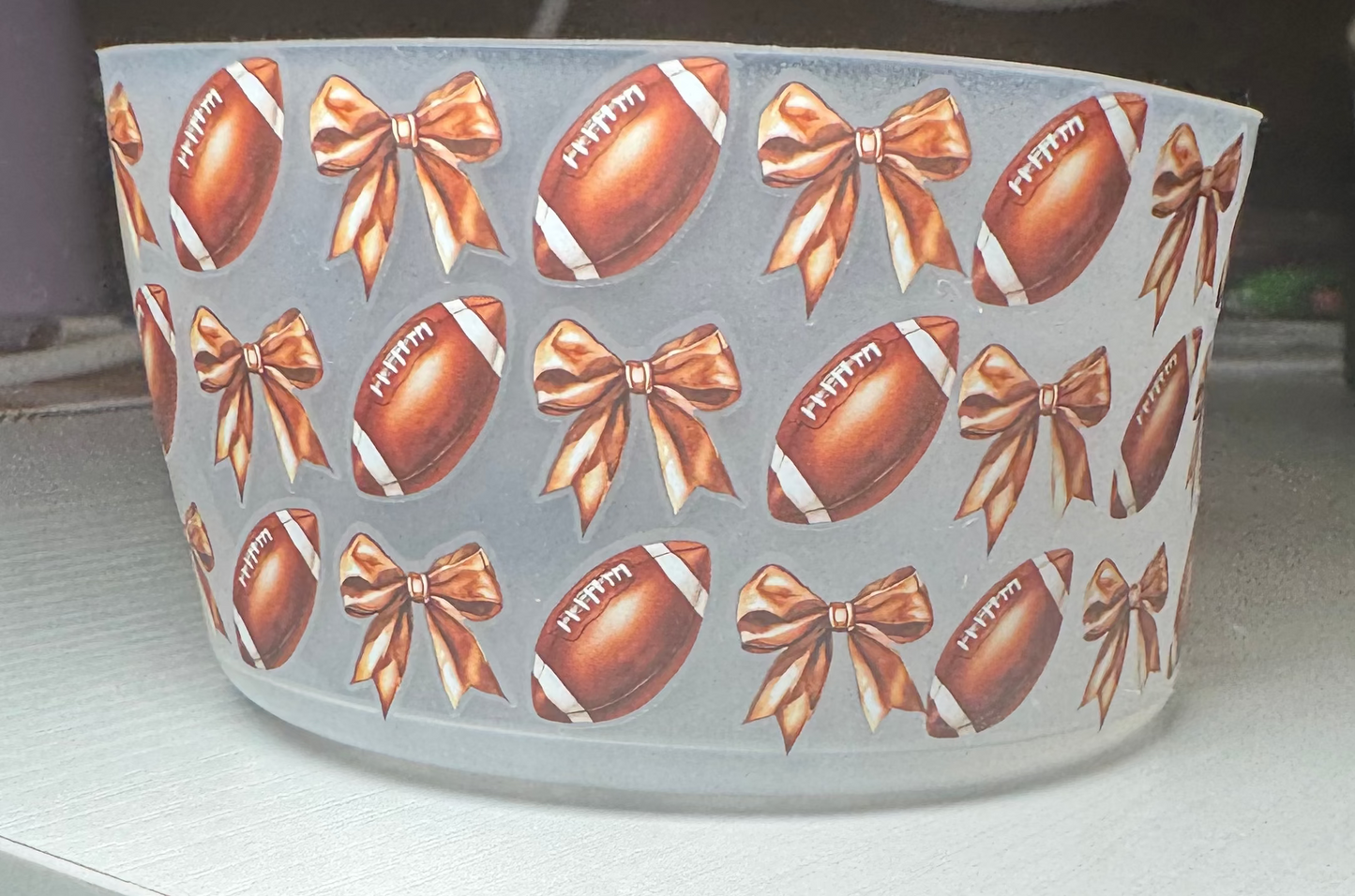 Tumbler Boots (Fits 20-40oz cup) - Football & Bows