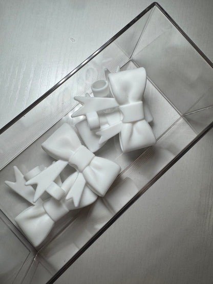 3D Bow Straw Topper - White