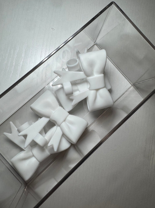 3D Bow Straw Topper - White