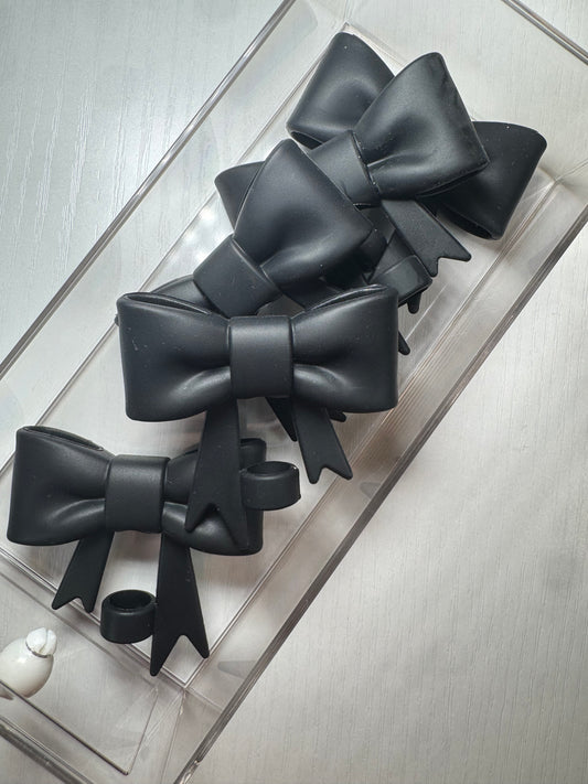 3D Bow Straw Topper  - Black