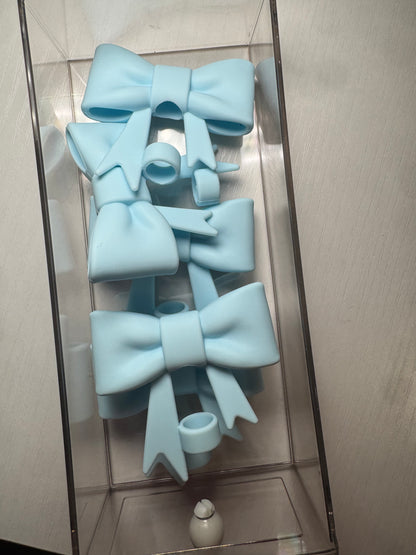 3D Bow Straw Topper - Baby Blue