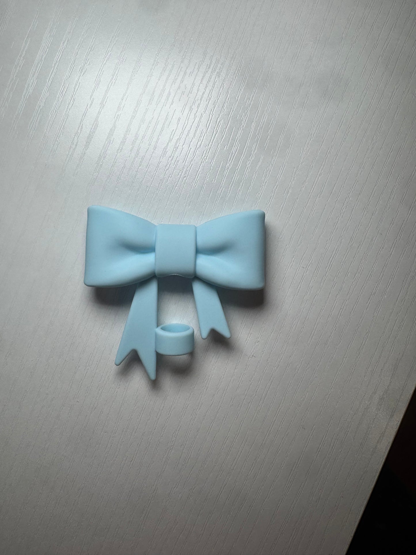 3D Bow Straw Topper - Baby Blue