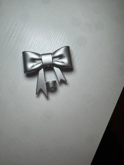 3D Bow Straw Topper - Silver Shimmer