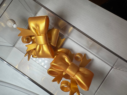 3D Bow Straw Topper -  Gold Shimmer