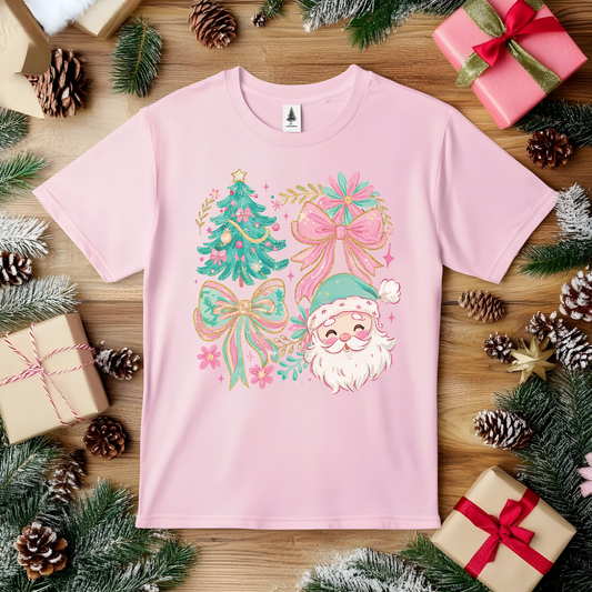 Pastel Santa Christmas Tree Coquette