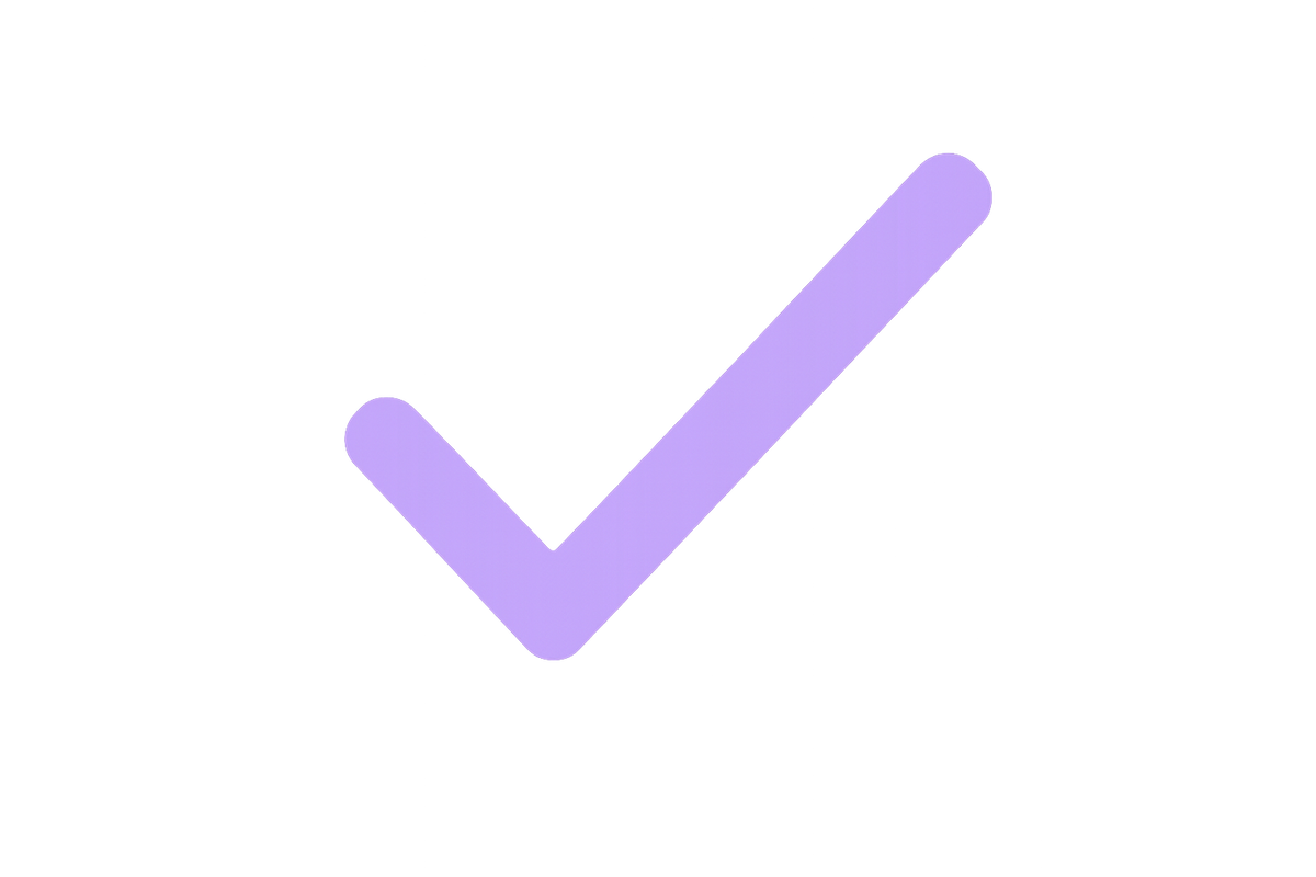 checkmark icon in the color light purple