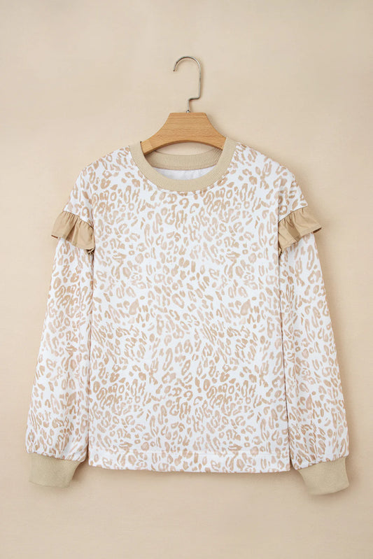 Leopard Ruffle Sweatshirt